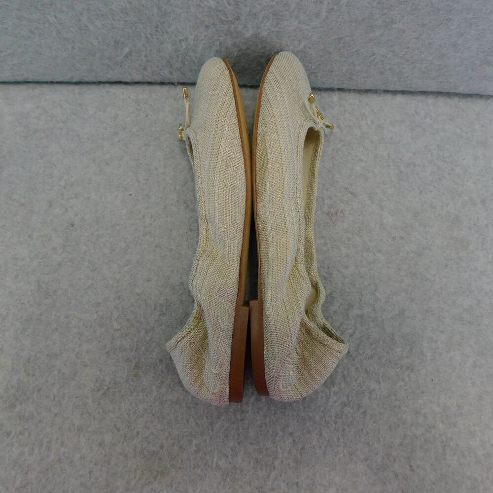 Sam Edelman Felicia Natural Gold Shimmery Linen Ballet Womens Size 7 Shoe - Picture 5 of 9